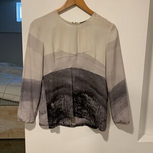 Rachel comey silk blouse. Photo landscape print . Size small to XS